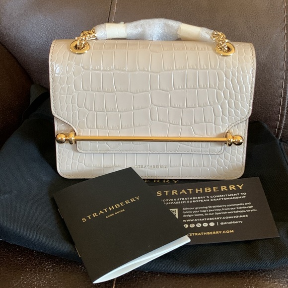 Strathberry East/West Croc-Embossed Leather Shoulder Bag - Picture 4 of 11